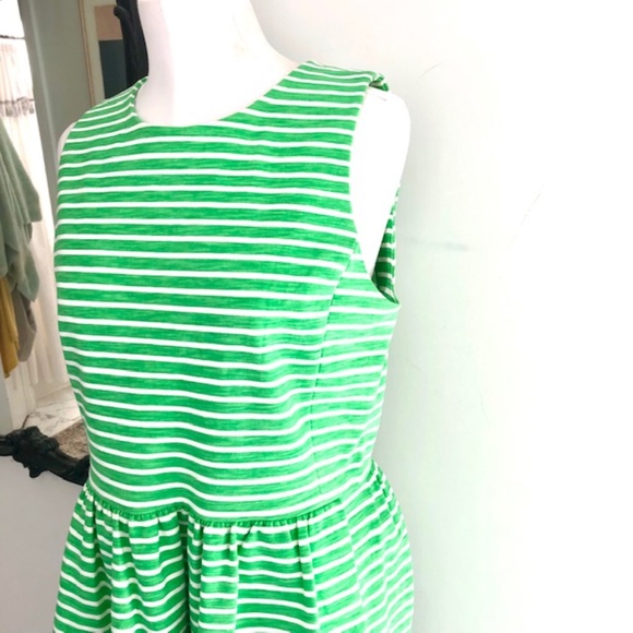 J.Crew Green Striped Sleeveless Dress with Pockets - Picture 5 of 10